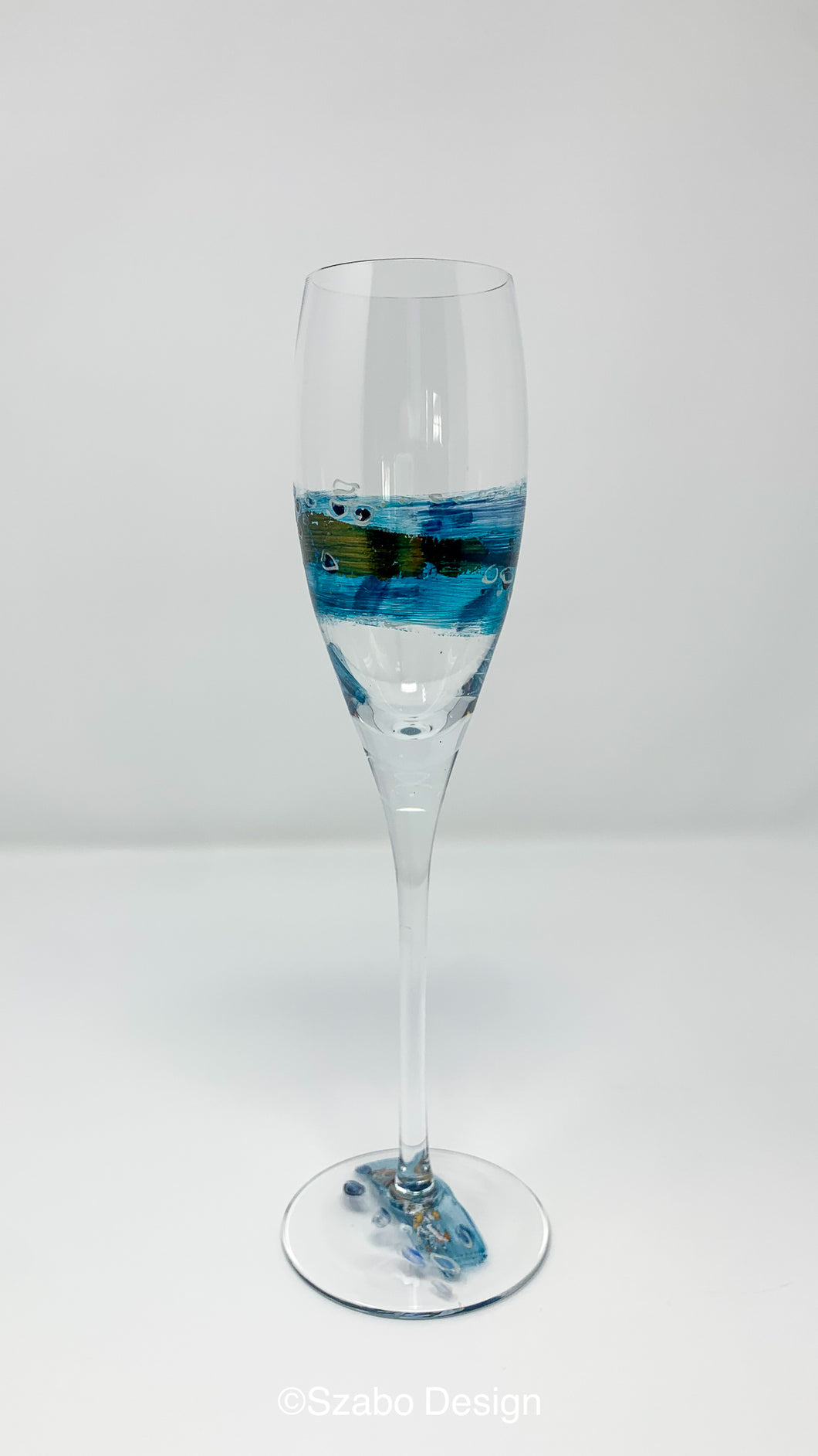 Champagne Flute - Blue Swirl Collection