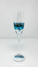 Load image into Gallery viewer, Champagne Flute - Blue Swirl Collection
