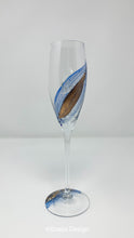 Load image into Gallery viewer, Champagne Flute - Blue Copper Leaf Collection
