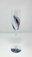 Load image into Gallery viewer, Champagne Flute - Blue Copper Leaf Collection
