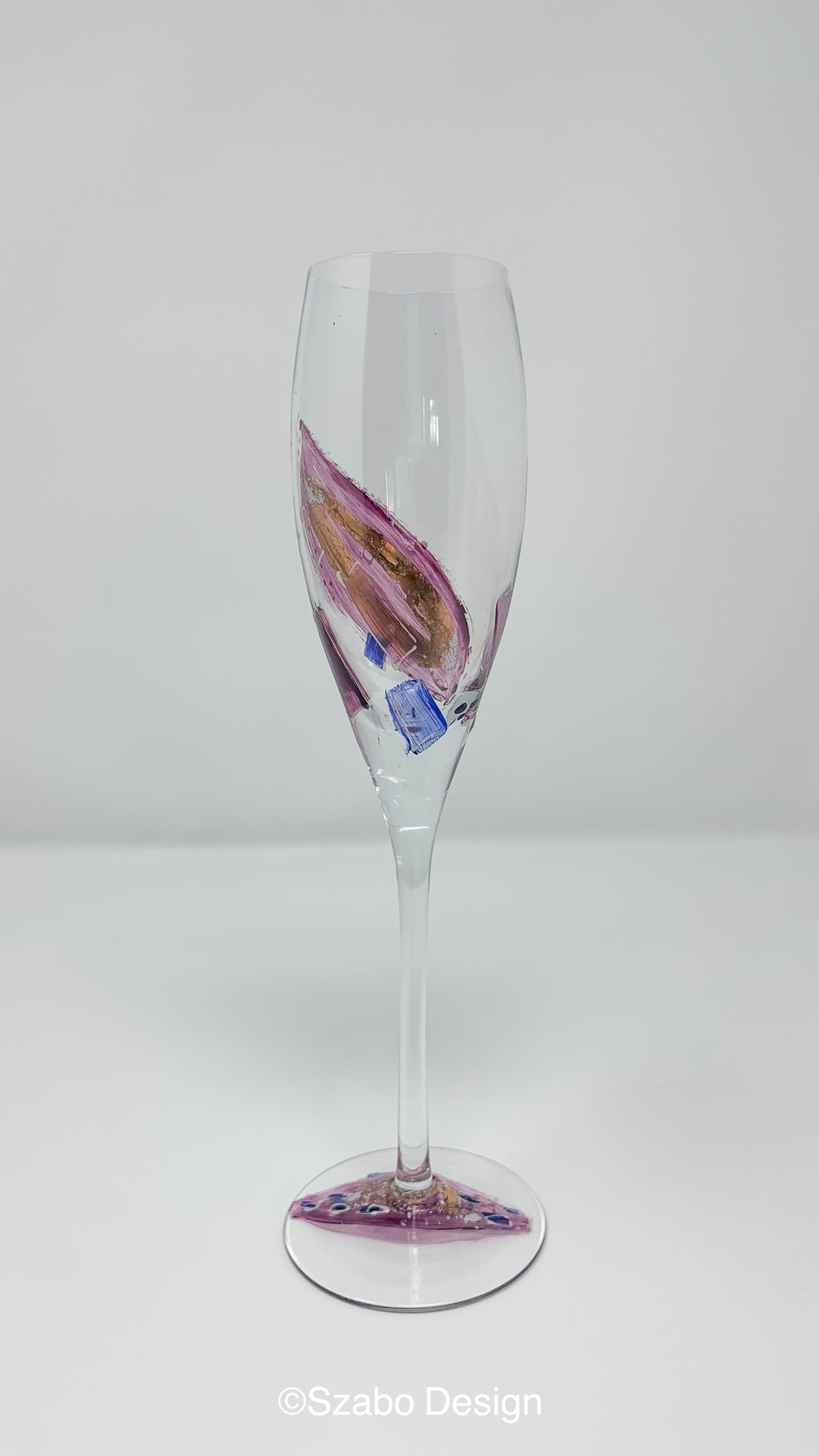 Champagne Flute - Dark Mauve Leaf Collection