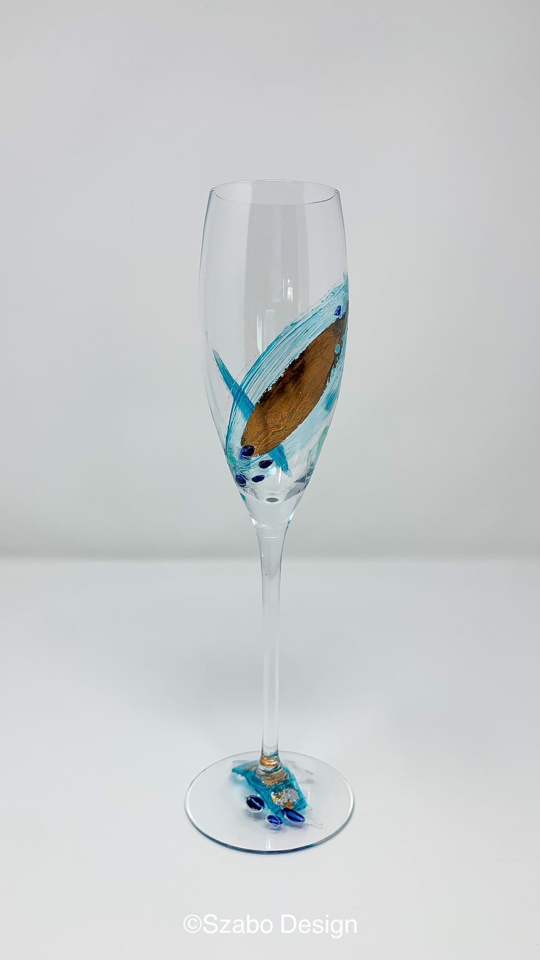 Champagne Flute - Turquoise and Copper Collection