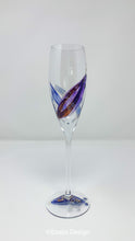 Load image into Gallery viewer, Champagne Flute - Blue and Purple Leaf Collection
