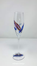 Load image into Gallery viewer, Champagne Flute - Blue and Purple Leaf Collection
