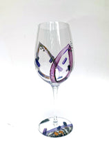 Load image into Gallery viewer, Red Wine Glass - Purple Leaf Collection
