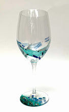 Load image into Gallery viewer, Red Wine Glass - Turquoise Abstract Collection
