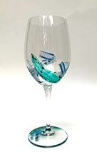 Load image into Gallery viewer, Red Wine Glass - Turquoise Abstract Collection
