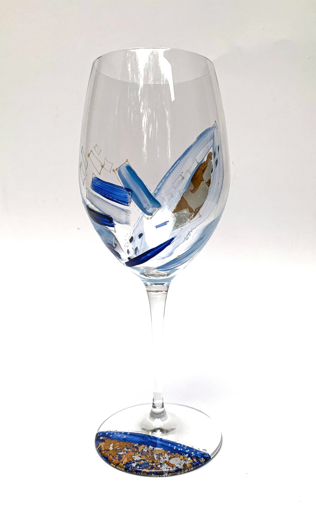 Red Wine Glass - Blue Leaf Collection