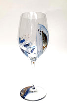 Load image into Gallery viewer, Red Wine Glass - Blue Leaf Collection
