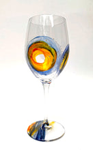 Load image into Gallery viewer, Red Wine Glass - Blue and Orange Collection
