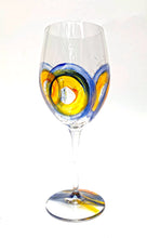 Load image into Gallery viewer, Red Wine Glass - Blue and Orange Collection
