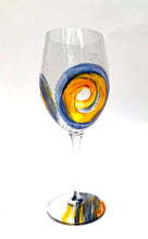 Load image into Gallery viewer, Red Wine Glass - Blue and Orange Collection
