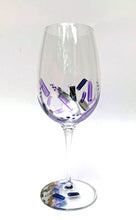 Load image into Gallery viewer, Red Wine Glass - Purple Abstract Collection
