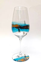 Load image into Gallery viewer, Red Wine Glass - Blue Swirl Collection
