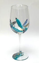 Load image into Gallery viewer, White Wine Glass - Blue Leaf Collection
