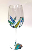 Load image into Gallery viewer, White Wine Glass - Blue Leaf Collection
