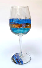 Load image into Gallery viewer, Porto Wine Glass - Blue Swirl Collection
