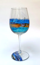 Load image into Gallery viewer, Porto Wine Glass - Blue Swirl Collection
