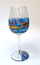 Load image into Gallery viewer, Porto Wine Glass - Blue Swirl Collection
